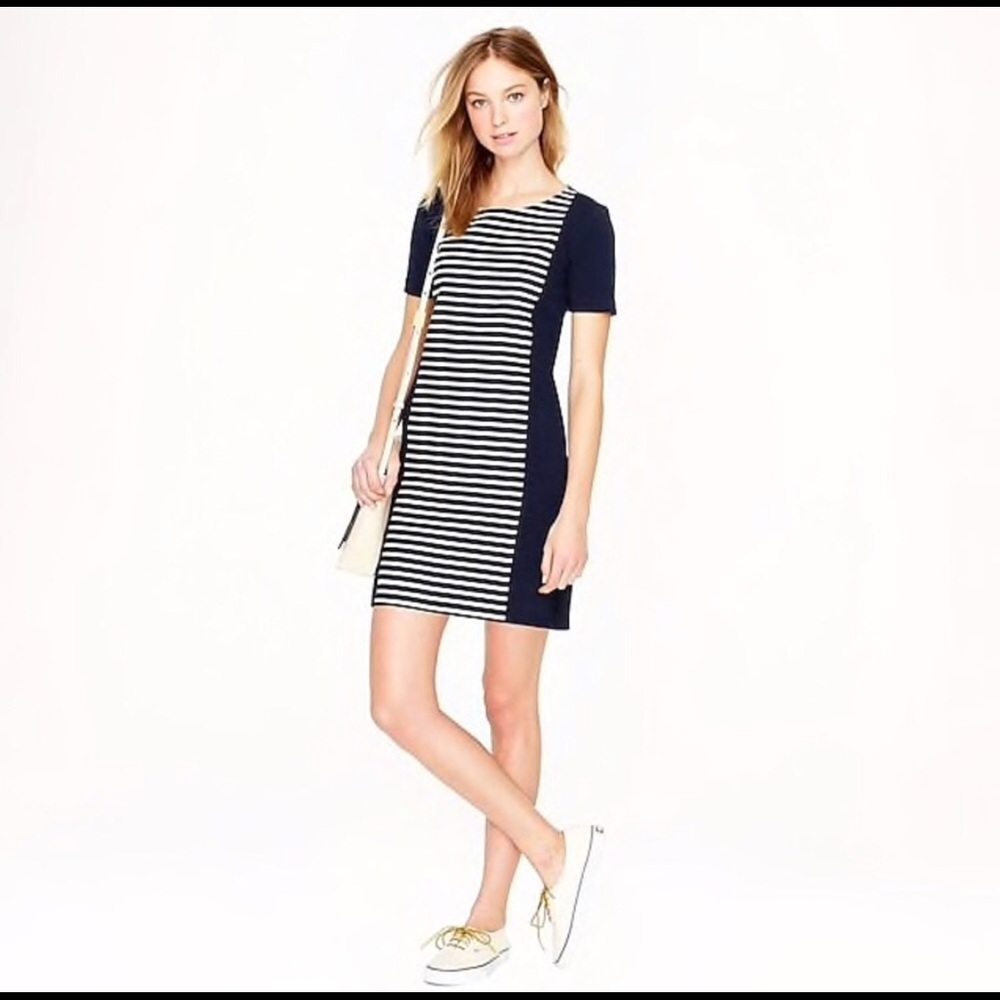Jcrew Shift dress striped navy cream